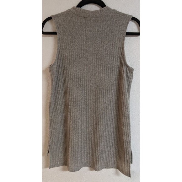 Women's Sunday In Brooklyn Sleeveless Mock Neck Hi-Low Hem Ribbed Top Medium - Picture 5 of 8
